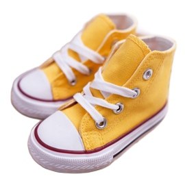 Sneaker per bambini alti classici giallo 3