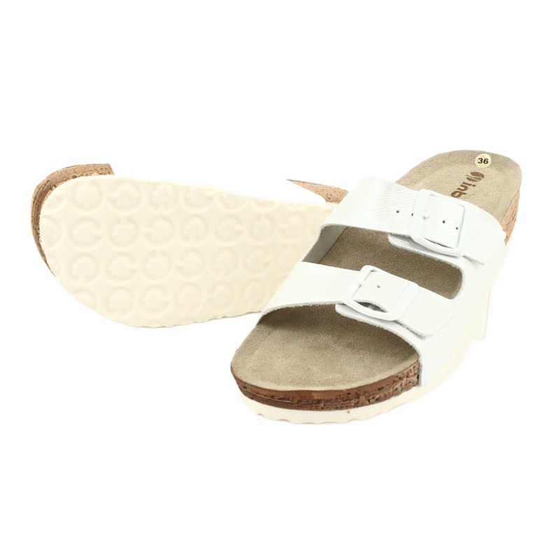 Ciabatte da donna bianco perla Inblu NM019 bianca multicolore 3