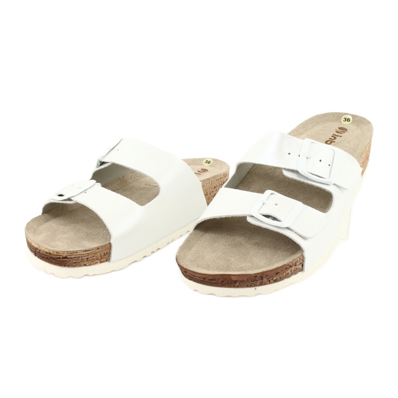 Ciabatte da donna bianco perla Inblu NM019 bianca multicolore 2