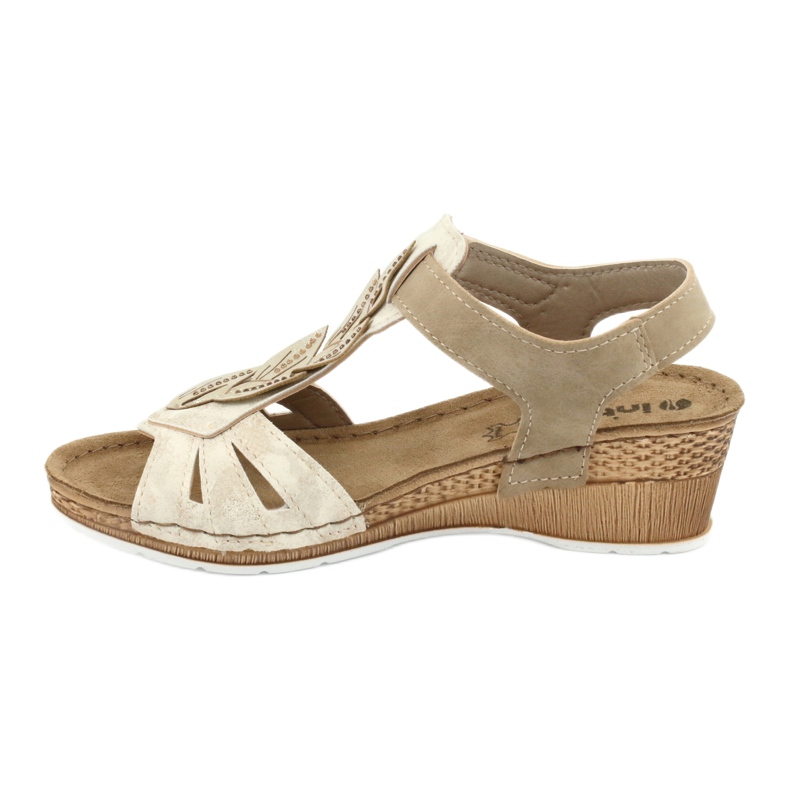 Sandali con inserto in pelle Inblu Sabbia EP017 beige d'oro 1