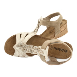 Sandali con inserto in pelle Inblu Sabbia EP017 beige d'oro 4