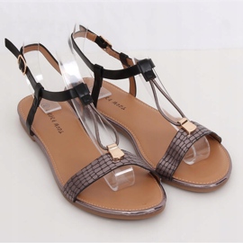 Sandali neri da donna WL014 Black nero 1