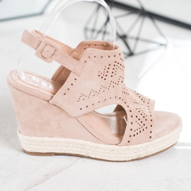 SHELOVET Zeppe traforate marrone 2