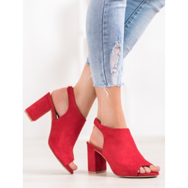 SHELOVET Sandali con tacco alto rosso 1