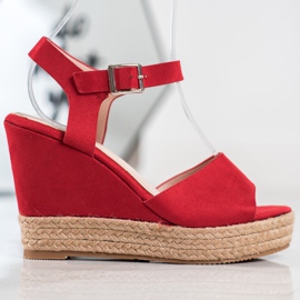 Clowse Sandali rossi su un tacco alto rosso 2