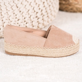 SHELOVET Espadrillas sulla piattaforma marrone 2