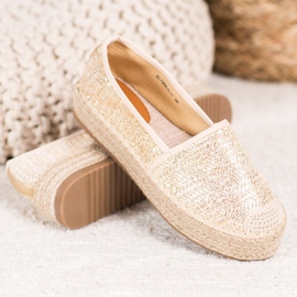 SHELOVET Espadrillas intrecciate sulla piattaforma giallo 1