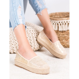 SHELOVET Espadrillas intrecciate sulla piattaforma giallo 2