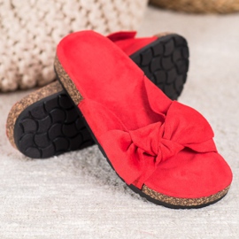 SHELOVET Pantofole in pelle scamosciata sulla piattaforma rosso 1