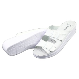Flip in pelle femminile infradito a spicchi bianchi bianco 3