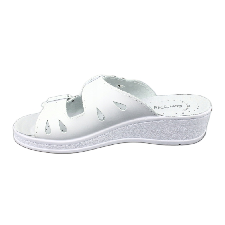 Flip in pelle femminile infradito a spicchi bianchi bianco 1