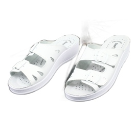Flip in pelle femminile infradito a spicchi bianchi bianco 2