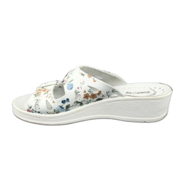 Ciabatte con zeppa da donna Comfooty Mia Flowers bianco multicolore 1