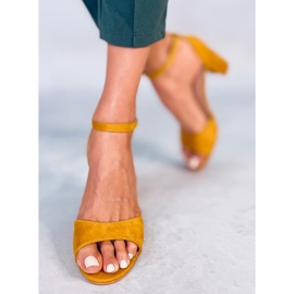 Sandali tacco alto miele 88-395 Giallo 1