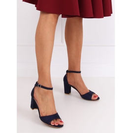 Sandali blu navy con tacco alto 88-395 Blu 1