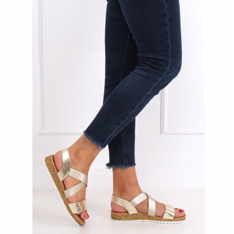 AM042 Sandali oro donna oro d'oro 1