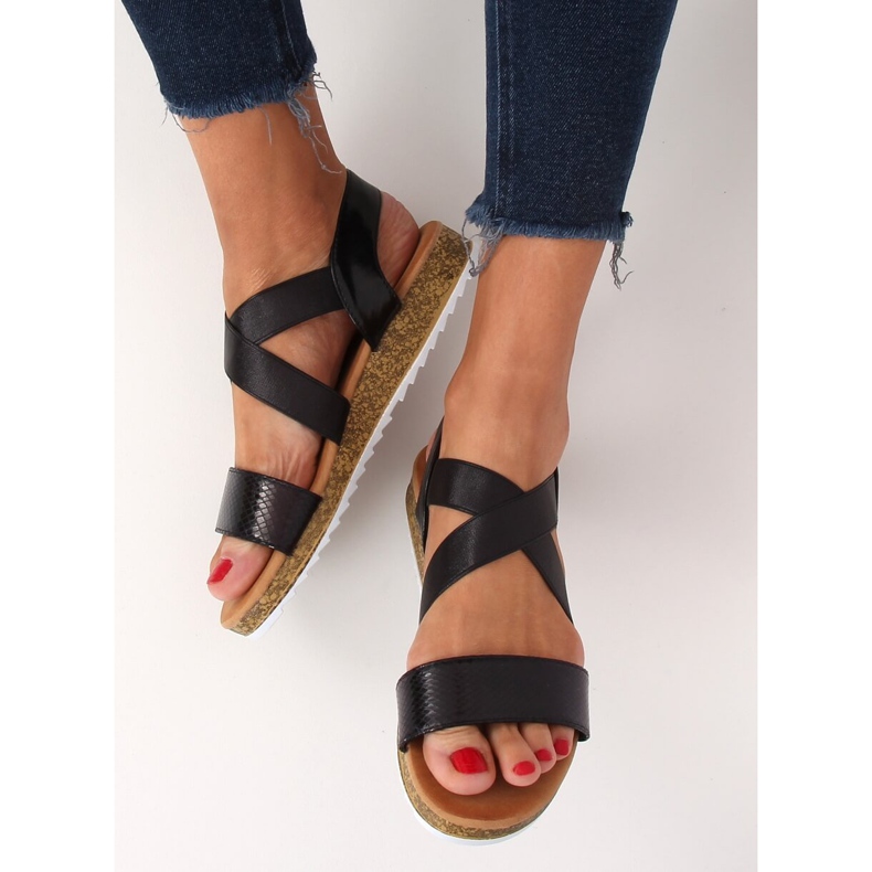 Sandali neri da donna AM042 Black nero 2