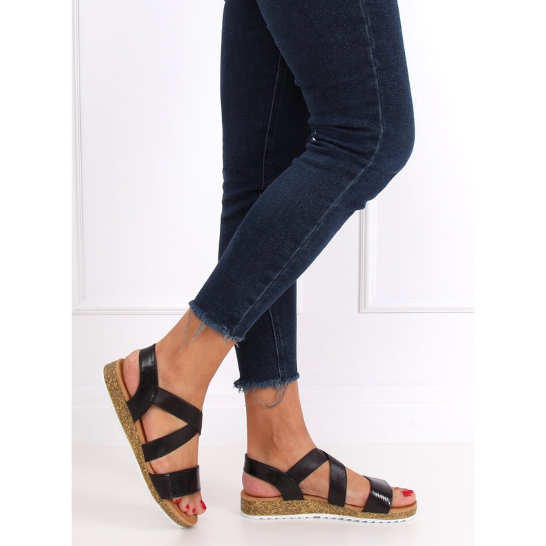 Sandali neri da donna AM042 Black nero 1