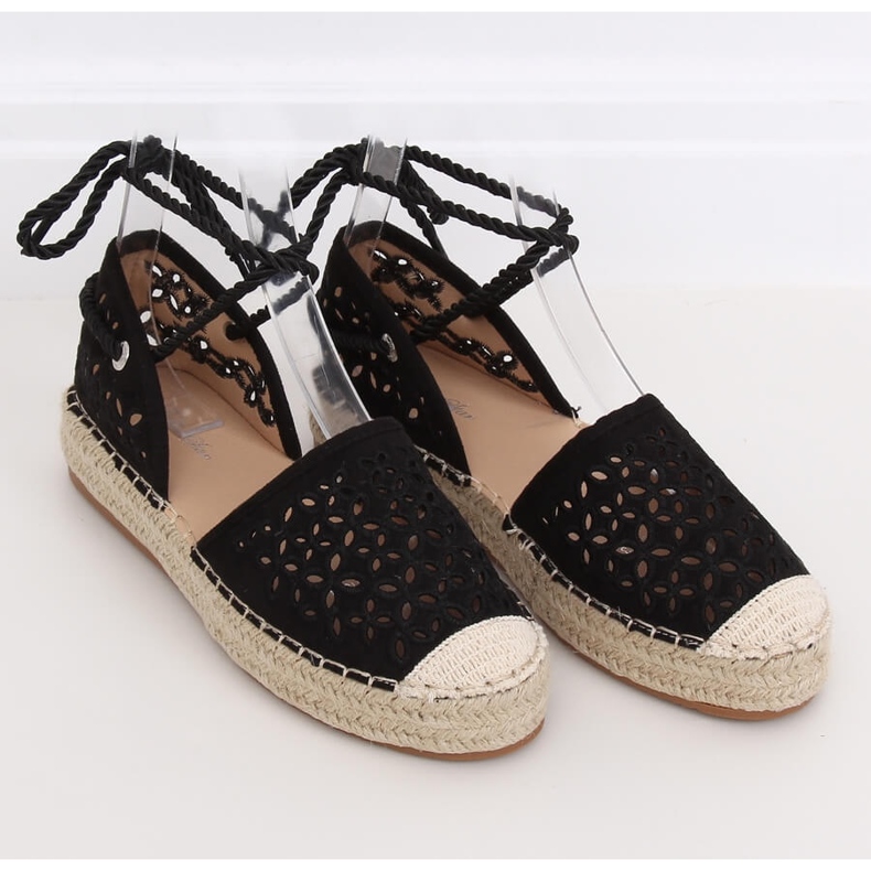 Espadrillas nere allacciate alla caviglia G1573 Black nero 1