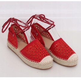 Espadrillas allacciate alla caviglia rosse G1573 Red rosso 1