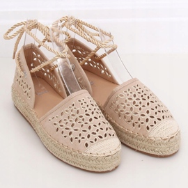 Espadrillas legate con una caviglia beige G1573 Beige 1