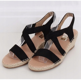 Sandali neri su espadrillas con zeppa nere S-823 Black nero 1