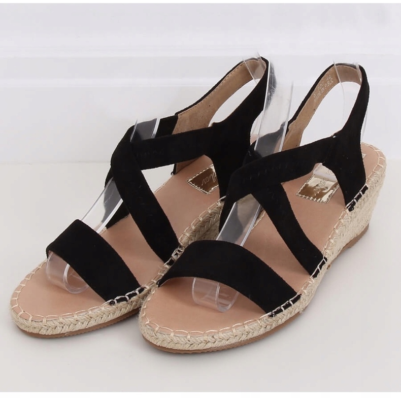 Sandali neri su espadrillas con zeppa nere S-823 Black nero 1