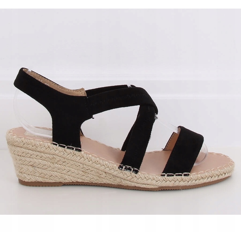 Sandali neri su espadrillas con zeppa nere S-823 Black nero 2
