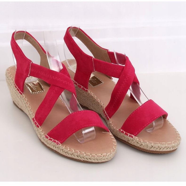 Sandali con zeppa espadrillas fucsia S-823 Fucsia rosa 1