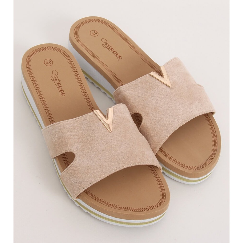 Pantofole da donna beige G-5035 Beige 1