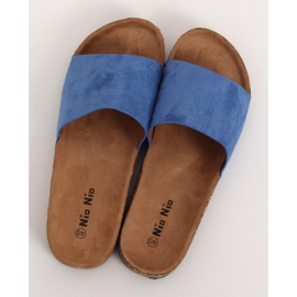 Blu PA-354 Pantofole con suola in sughero blu 1