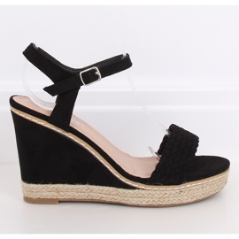 Espadrillas nere su zeppe, nere 100-937SC-1 Nero 2