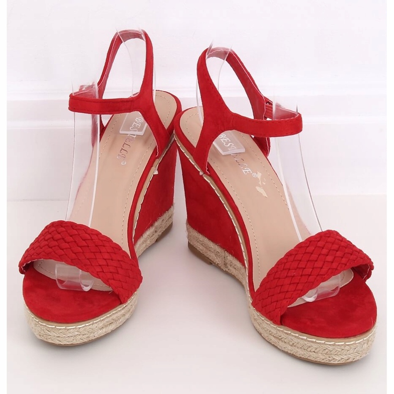 Espadrillas su zeppe rosse 100-937SC-1 Rosse rosso 1