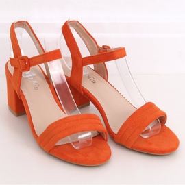 Sandali con tacco arancioni 99-61A Arancione arancia 1