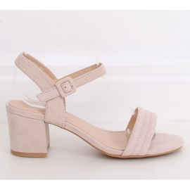 Sandali beige con tacco alto 99-61A Beige 2