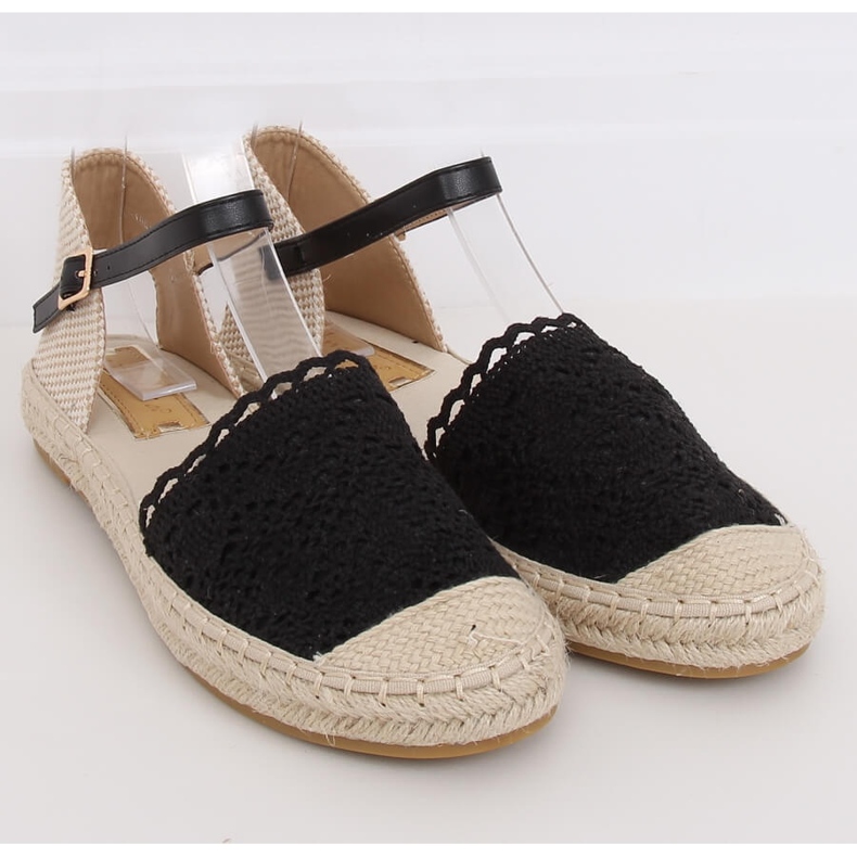 Espadrillas nere in pizzo L-1067 Black nero 1