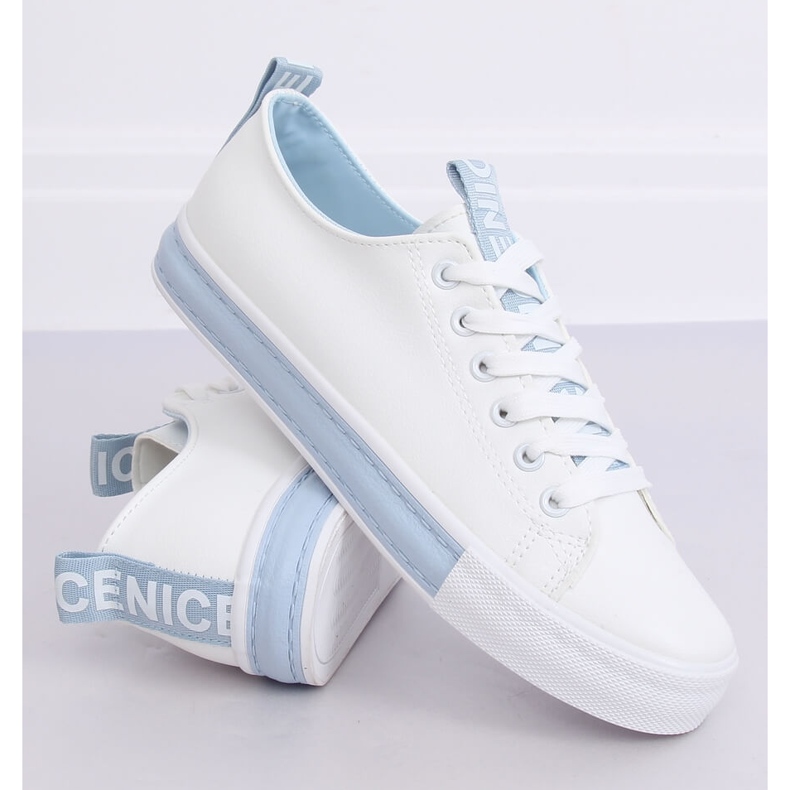 Sneakers da donna bianche CC-17 blu bianca 2