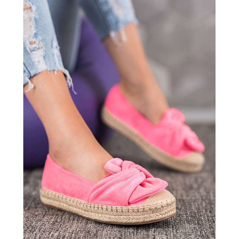 Seastar Espadrillas in pelle scamosciata sulla piattaforma rosa 1