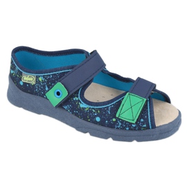 Scarpe per bambini Befado 869Y142 blu navy multicolore verde 1