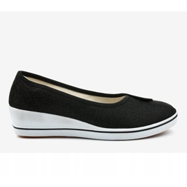 Sneakers nere sneakers con zeppa lucida K-1-002 nero 2