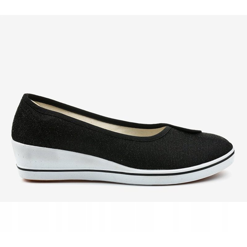 Sneakers nere sneakers con zeppa lucida K-1-002 nero 2