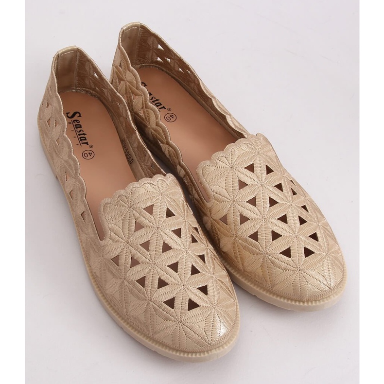 Ballerine traforate dorate JX79P Oro d'oro 1