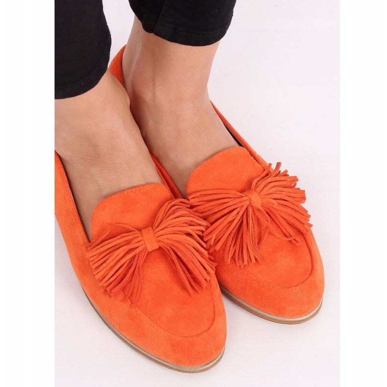 Mocassini da donna arancioni con frange T357P Arancione arancia 2