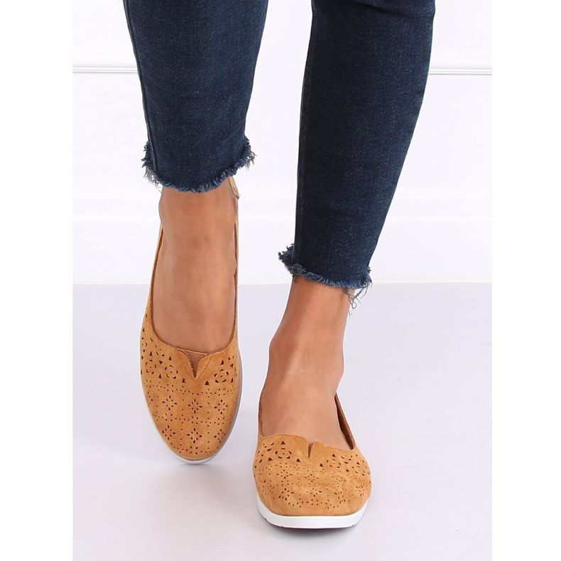 Cammello ZA02P Ballerine traforate color cammello marrone 1