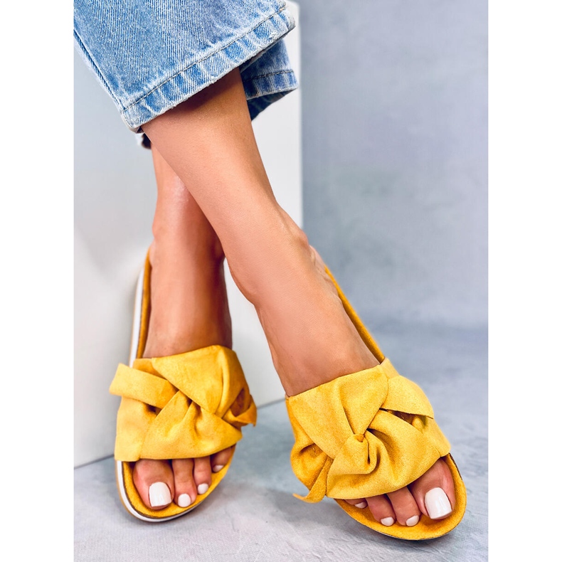 Pantofole da donna miele SS116P Giallo 1