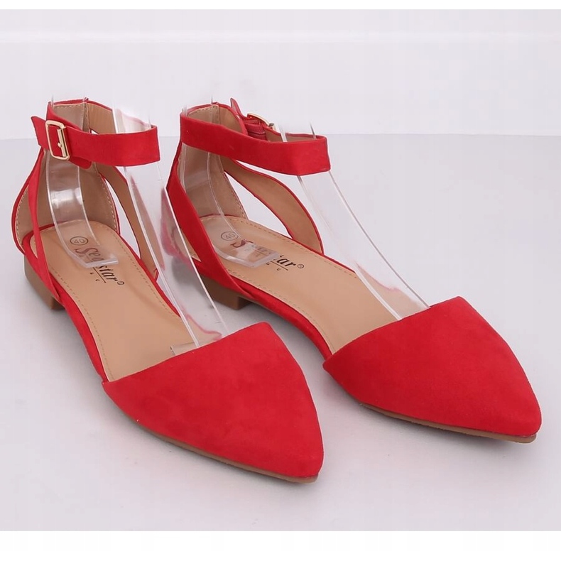 Ballerine con chiusura rosse CL73P Rosse rosso 2