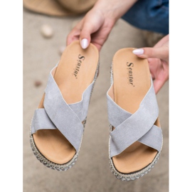 Seastar Comode pantofole sulla piattaforma grigio 1