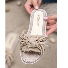 Seastar Comode Pantofole Con Frange beige 1