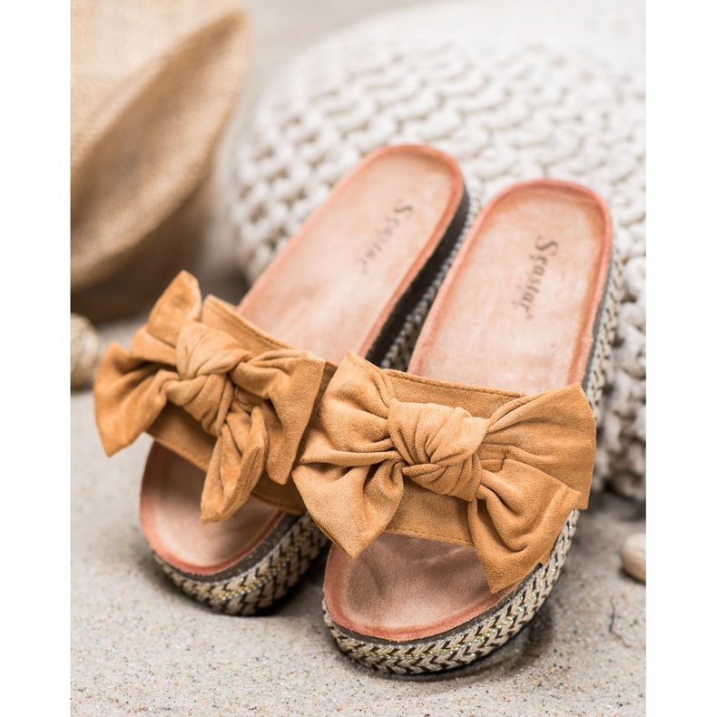 Seastar Pantofole Con Fiocco Sulla Piattaforma marrone multicolore 1