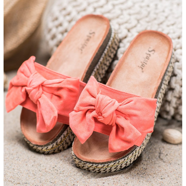 Seastar Pantofole Con Fiocco Sulla Piattaforma multicolore rosa 1